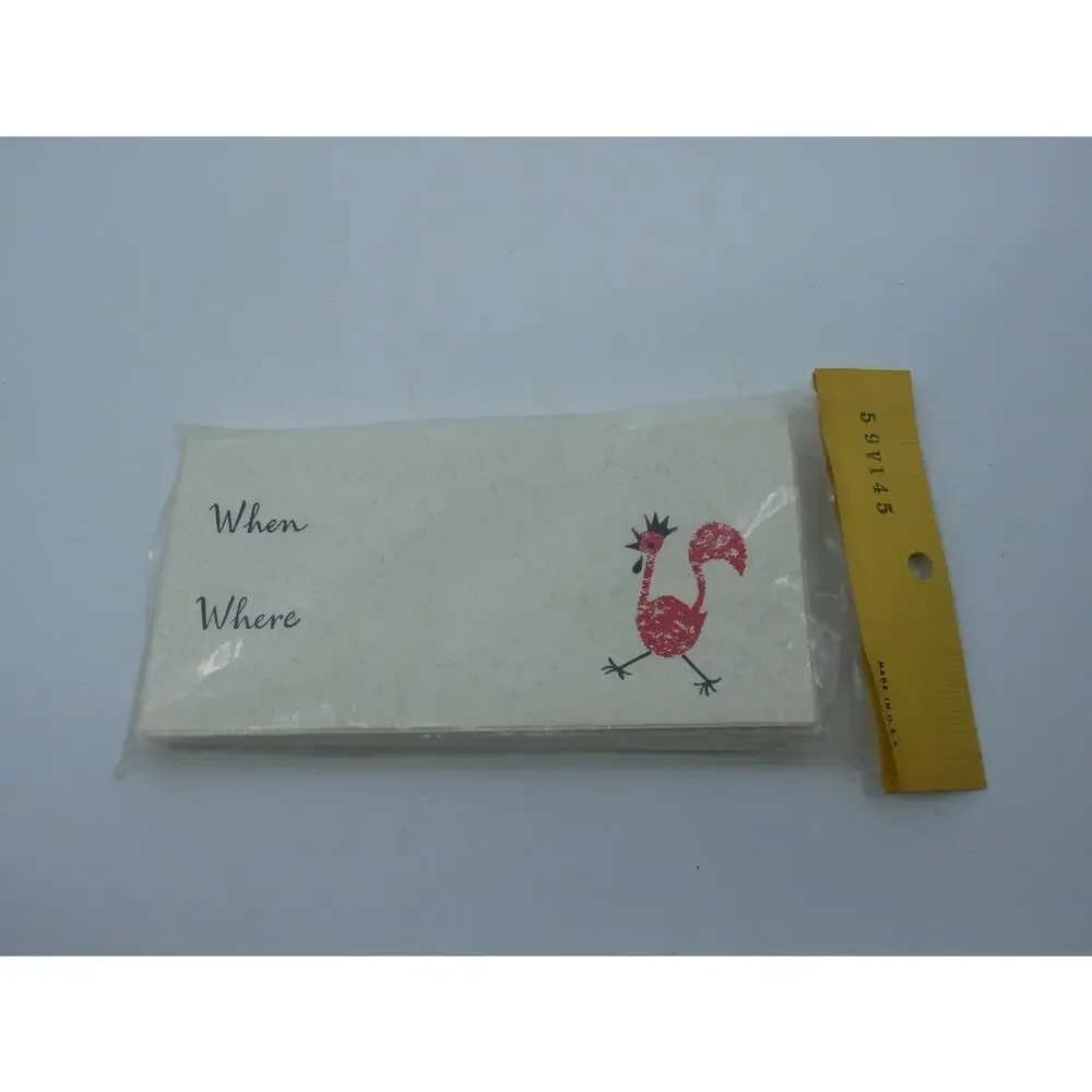 Vtg 12 Cocktail Party Invitation Cards MCM Retro 1960's White & Wyckoff USA NOS